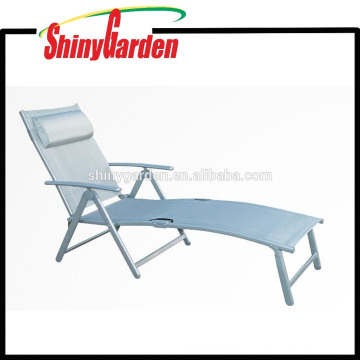 Tumbona plegable plegable al aire libre Chaise Lounge Chair Patio Furniture Pool nuevo con almohada
